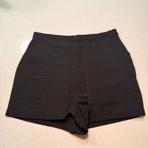 TopShop Black Ribbed Textured Ultra High-Rise Ultra Mini Shorts Women' Size 4